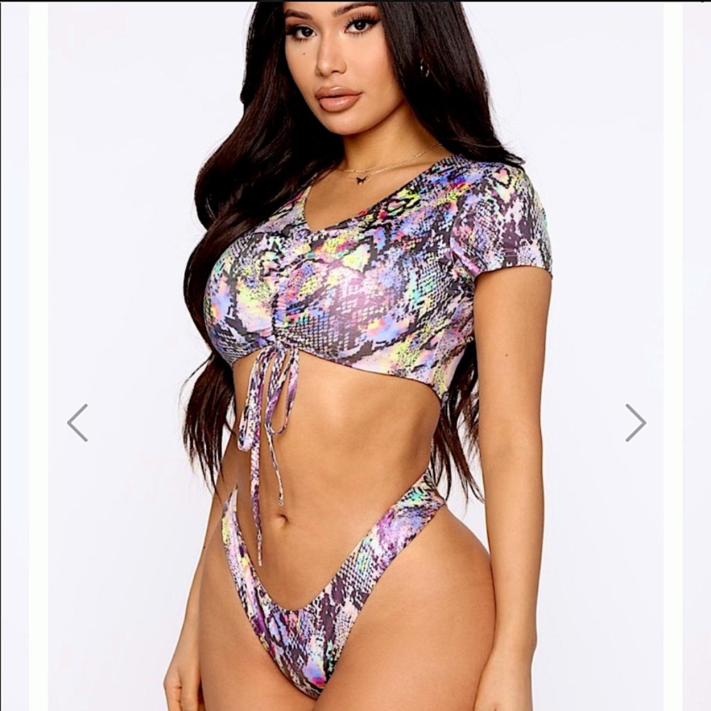 Fashion Nova Snakeskin Bikini set